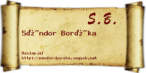 Sándor Boróka névjegykártya