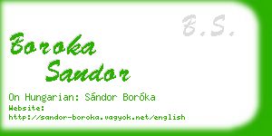 boroka sandor business card