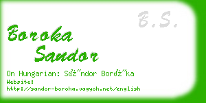 boroka sandor business card